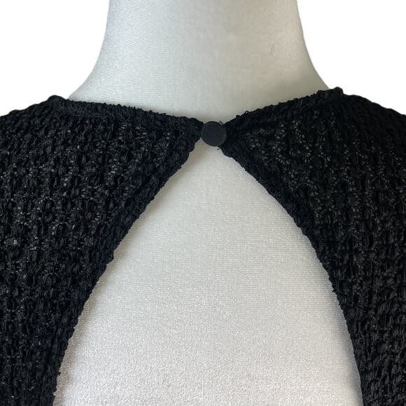 Zara Black Gothic Maxi Dress M Open Back Witchy Fairy Goth Glam Evening Gown - Picture 13 of 15